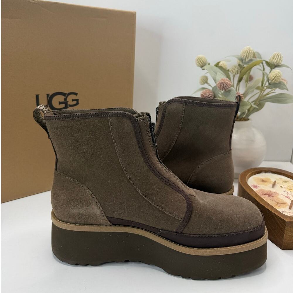 UGG Cityfunc Zip Platform Ankle Boot Hickory Women's 9.5 Tried On - Picture 5 of 10